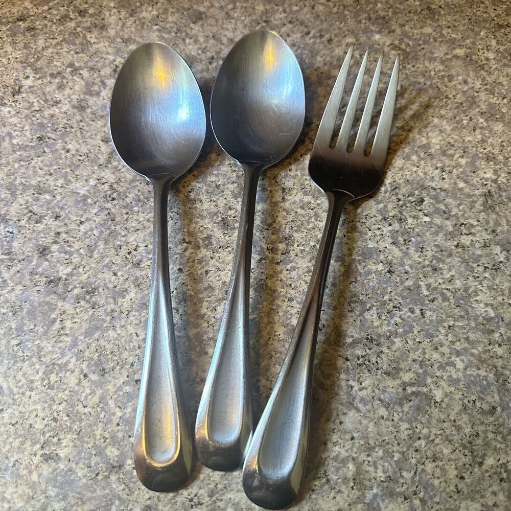 Oneida‎ Sand Dune Flatware Replacement Pieces – 2 Spoons, 1 Fork – DISCONTINUED
